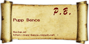 Pupp Bence névjegykártya