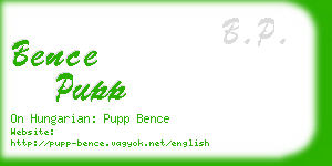 bence pupp business card